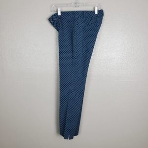 Banana Republic Teal/Blue Lattice Print Camden Ankle Slim Pants 6